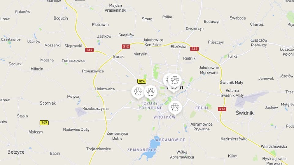 Mapa Lublina z Petsitterami Pethomer.com